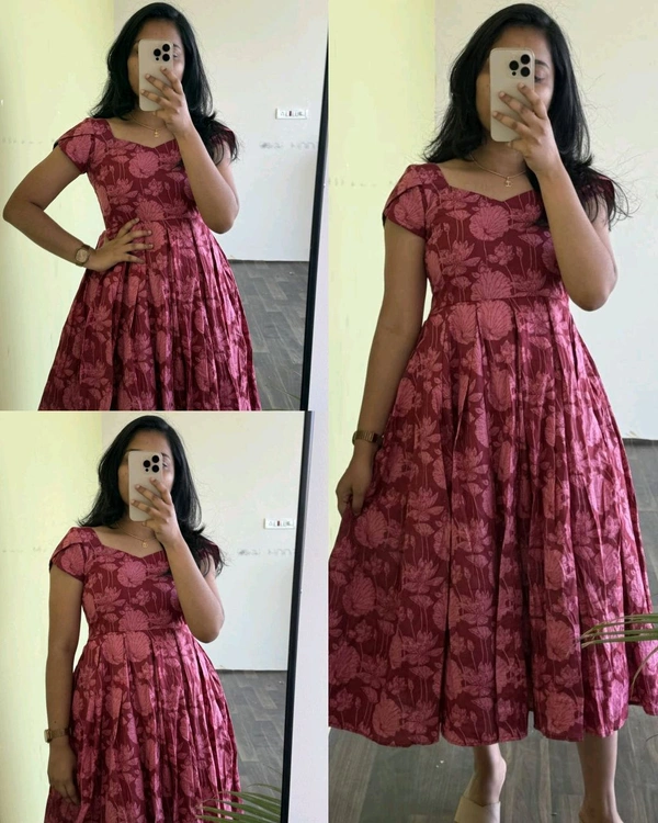 NEW LAUNCHING EXCLUSIVE SUMMER FROCK STYLE COLLECTION 
 - Pink, S