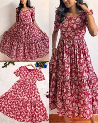 NEW LAUNCHING EXCLUSIVE SUMMER FROCK STYLE COLLECTION 
 - Pink, S