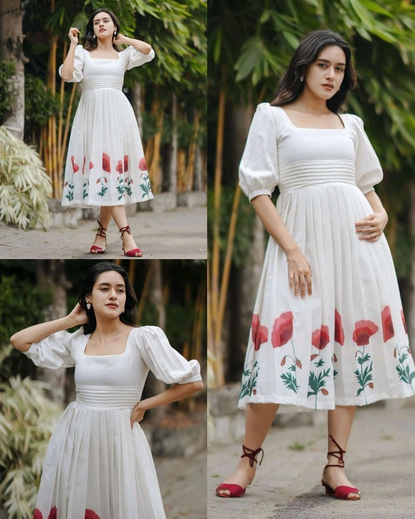Perfect for various occasions western dresses, from casual outing
 - White, S
