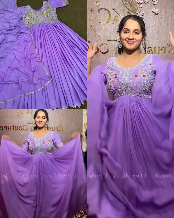 Aliya Cut Gown With Dupatta - M
