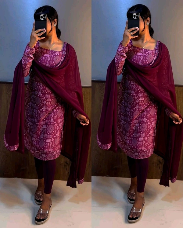 College and office wear Kurtis - Maroon, 3XL