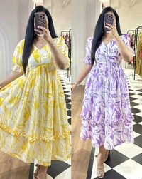 SUMMARY SPECIAL FROCKS HAVEY GERORRGET - Yellow, L