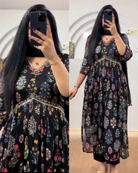 New Hand work Kurti set - Black, M