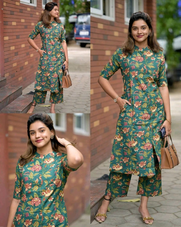 Launching exclusive Daily college & office wear Co-ord Set outfit relaxed & comfort fit 
 - Teal, S