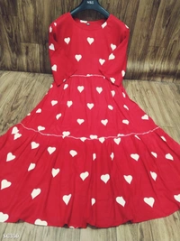Beautiful Cotton gown - 2XL, Red and white