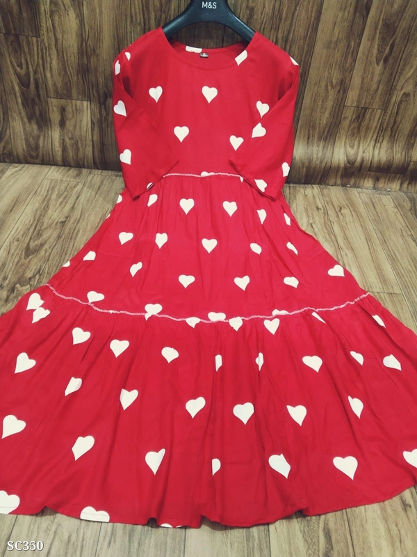 Beautiful Cotton gown - 2XL, Red and white