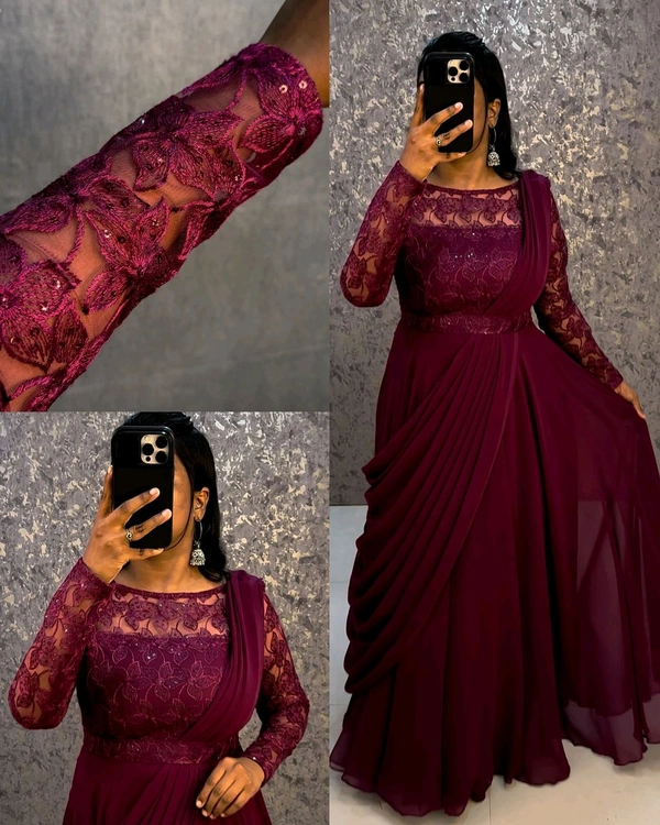 Budget friendly Party Gown + Belt + Dupata😍
 - Siren, S