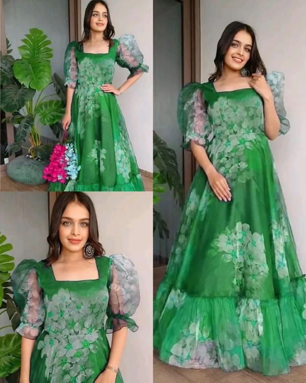Attractive Gown for Women - Green, 2XL