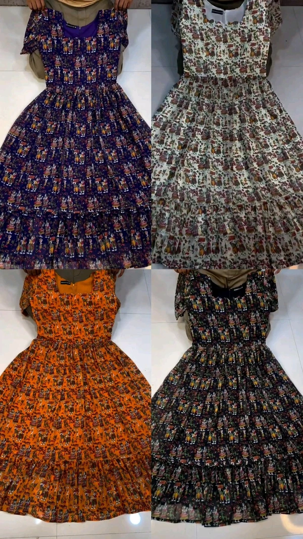 Traditional Kalamkari Premium Quality maxi gown - Pigment Indigo, S