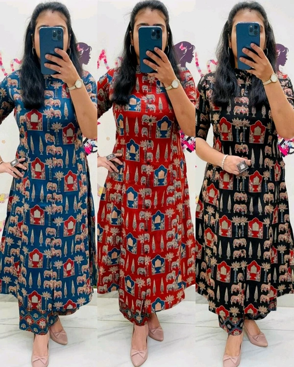 Launching Designer Co-Ords set in *Aline kurti pattern paired with Ankle length pant  - Red, M