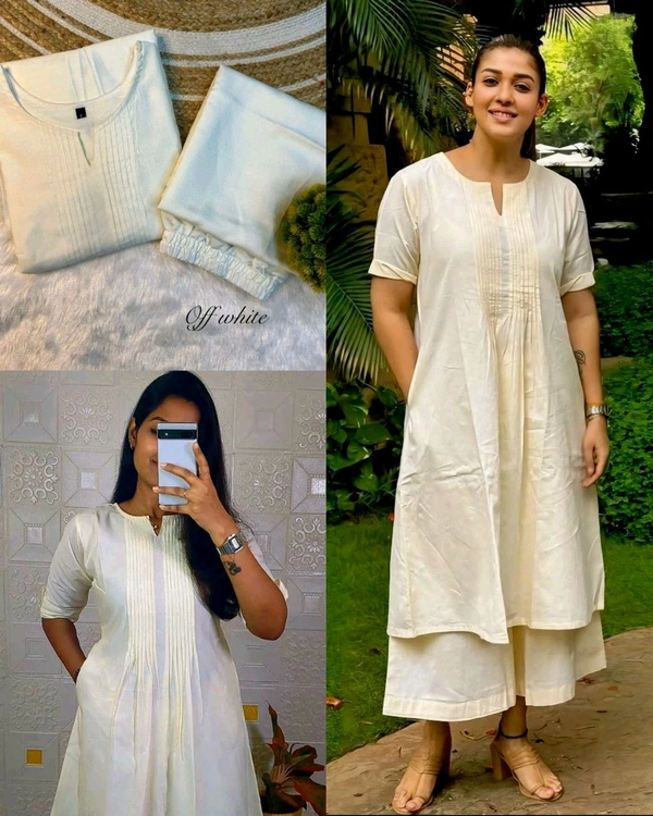 Nayanthara mam Recreation Outfit Office / College Wear Co-ord Set - White, XS