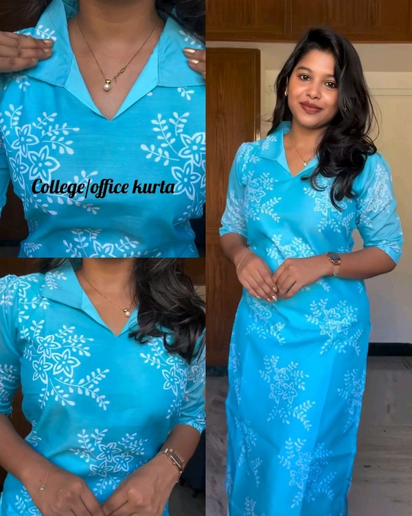 Office / College Wear Kurti With Colours - Picton Blue, S