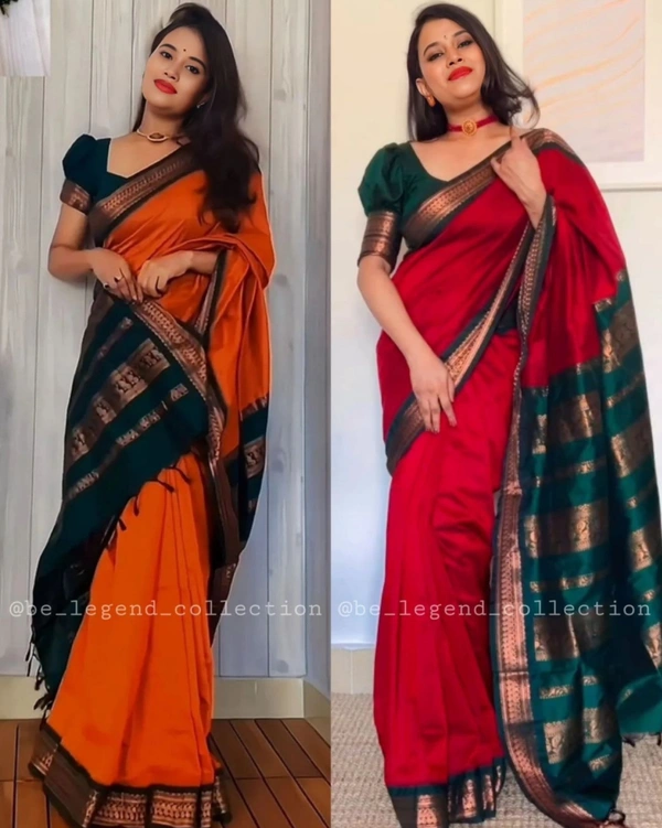 Trendy Premium Saree - Free Size, Red