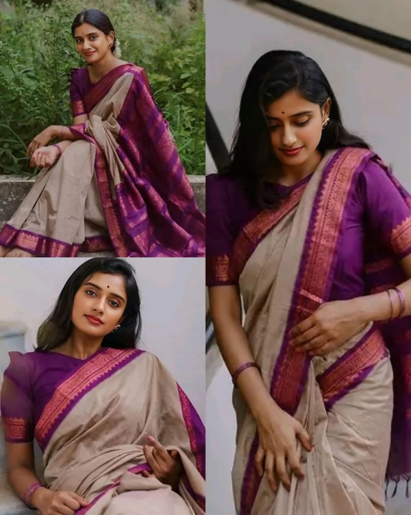Trendy Premium Saree - Free Size, Grey