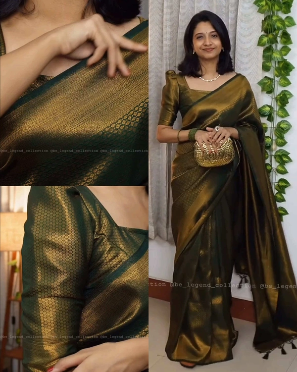 Trendy Premium Saree - Green, Free Size