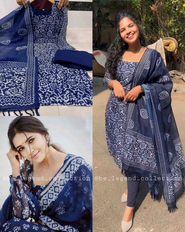 Luxurious kurta Set  - Navy Blue, M