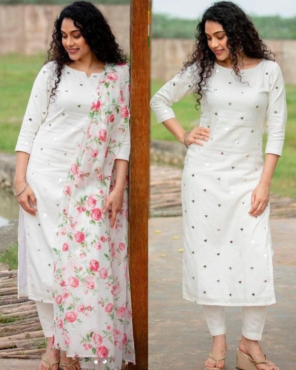 White Kurta Set - S