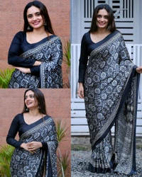 Launching New Modal Satin Crape Trending Saree  - Maroon, Free Size