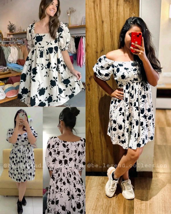 White & Black Designer printed dress - XS