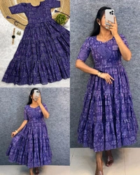 Launching the most unique "village print "Hakoba maxi gown with  one side pocket - Prim, S