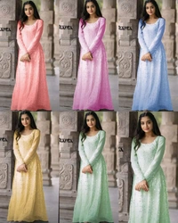 NEW STYLISH GEORGETTE WITH SEQUANCE WORK  - 3XL, White