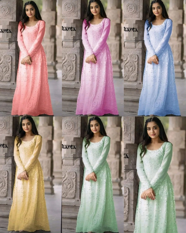 NEW STYLISH GEORGETTE WITH SEQUANCE WORK  - 3XL, White