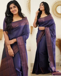 Beautiful Kanjeevaram Silk Jacquard Saree With Rich Pallu - Green, Free Size