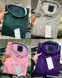 Trending Men's Wear Plain Stylish Shirts - Purple, L