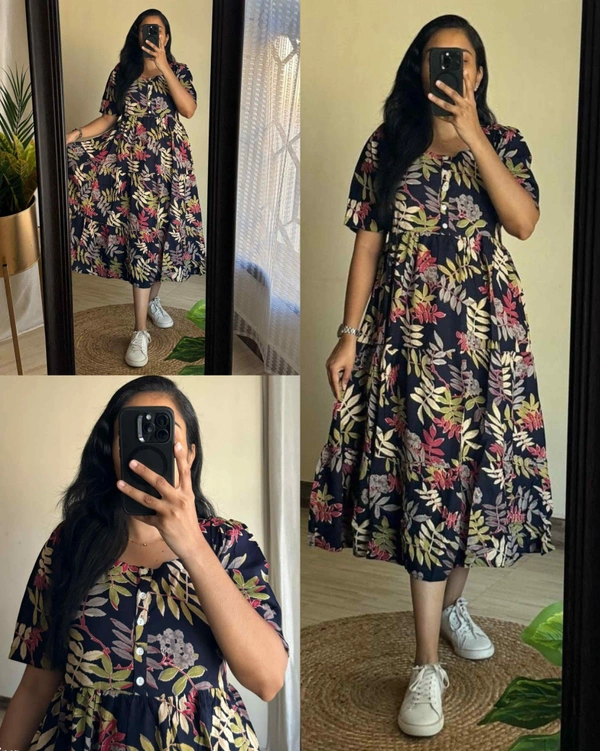 Beautiful Jaipur print Rayon Middy Gown - M