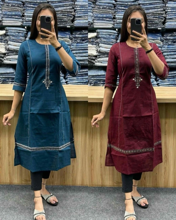 Premium cotton Summer Kurti - Purple, 2XL