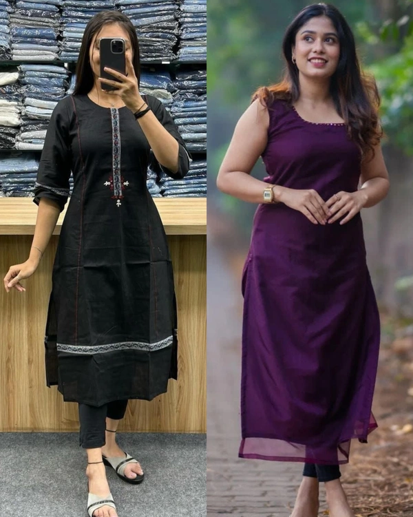 Premium cotton Summer Kurti - Purple, 3XL