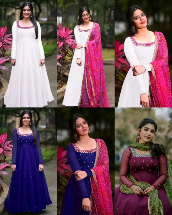 Uniquely Embriodry designed with full sleeves And Full Cut Dupatta . It is giving perfect stylish look for this season - Blue, S