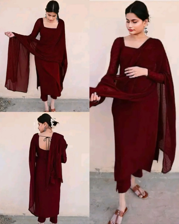 Beautiful Women Kurta Sets - Maroon, 2XL