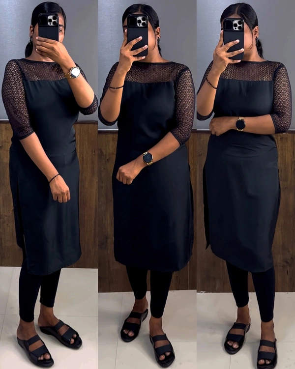 Daily Wear Kurti - Navy Blue, L