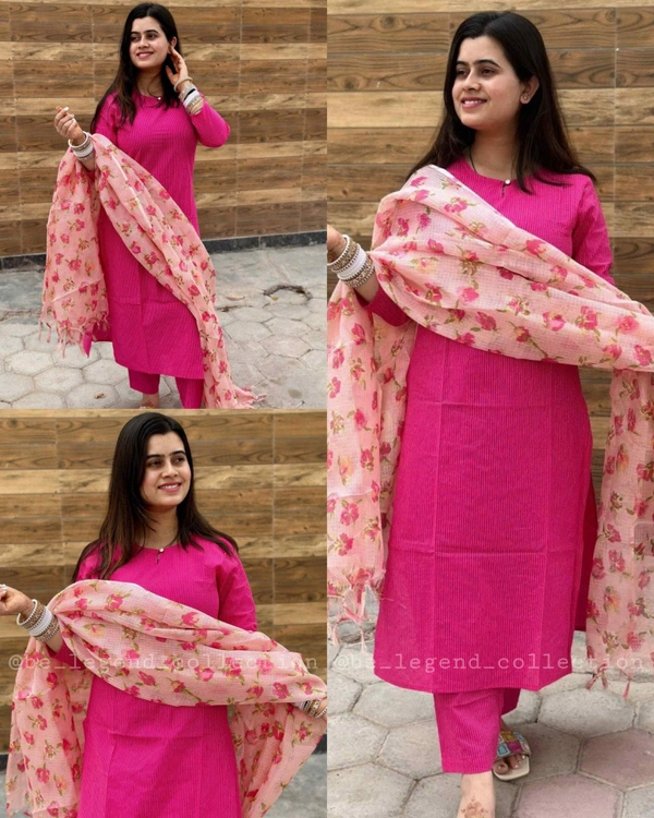 Attractive Rayon Kurti Palazzo With Kota Doori Duppatta Set - L