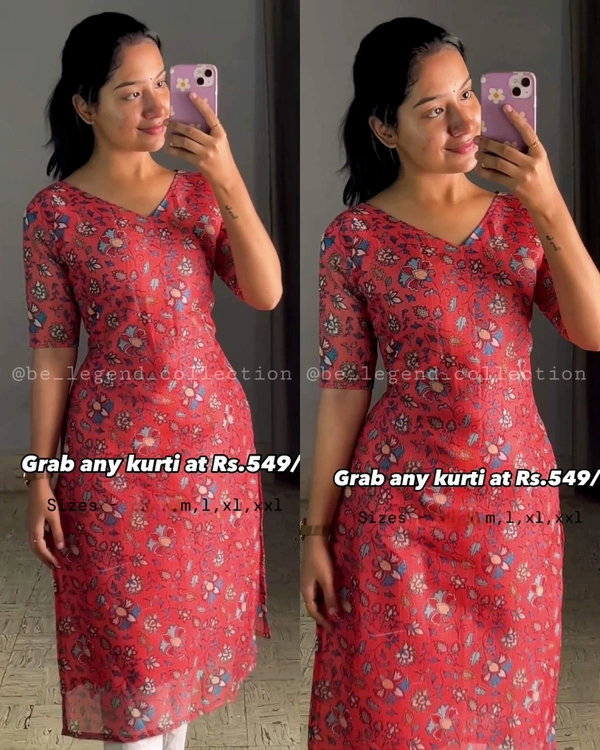 TRENDING  SUMMER COLLECTION NEW LAUNCHING KURTI - Purple, M