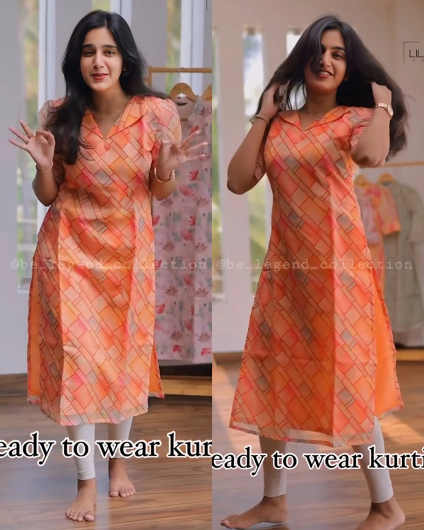 Fashionable Kurtis - Orange, 2XL