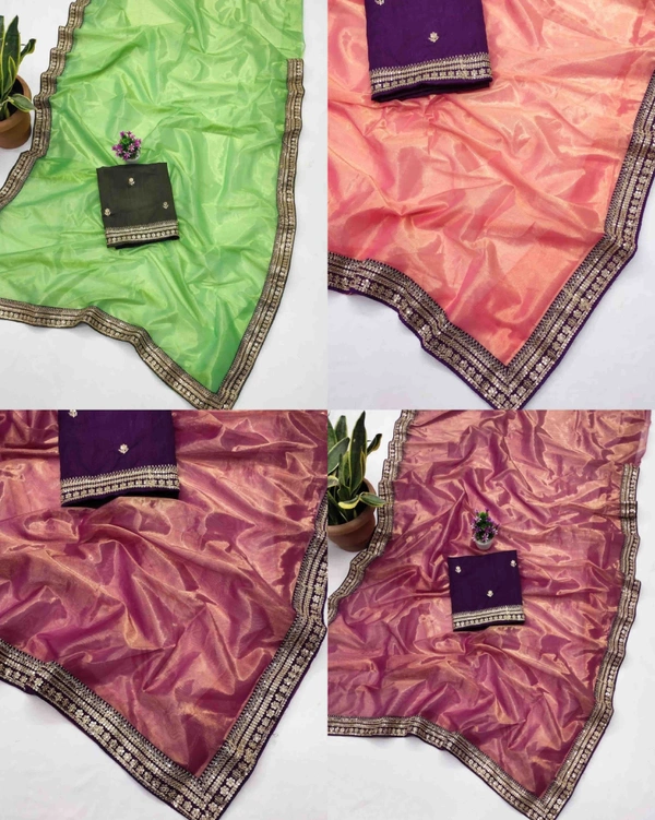 One More Super Hit Soft Tissue Silk Saree Design Launch - Free Size, Apricot