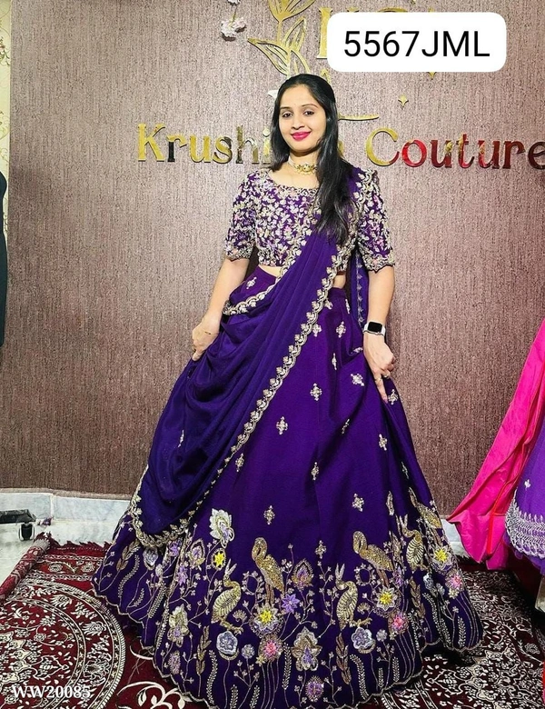 Beautifully Full Stitched Embroidered Designer Lahenga Choli For Marriage/Festive Season    - L