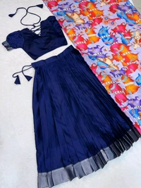 Blue Ready To Wear Lehenga - Free Size