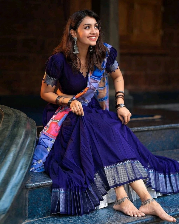 Blue Ready To Wear Lehenga - M