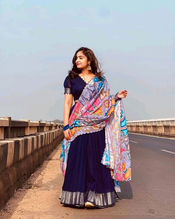 Blue Ready To Wear Lehenga - XL