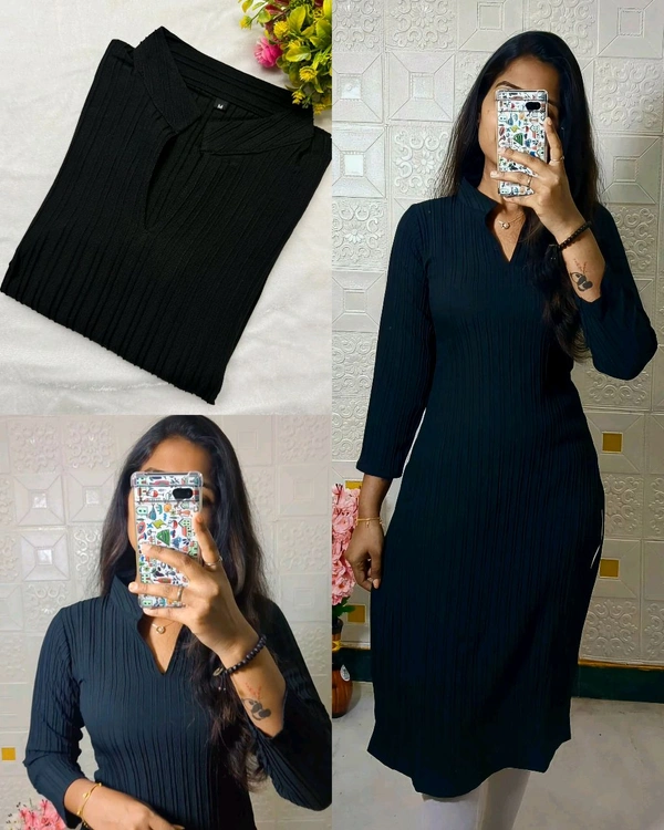 Popcorn kurti - Black, 3XL
