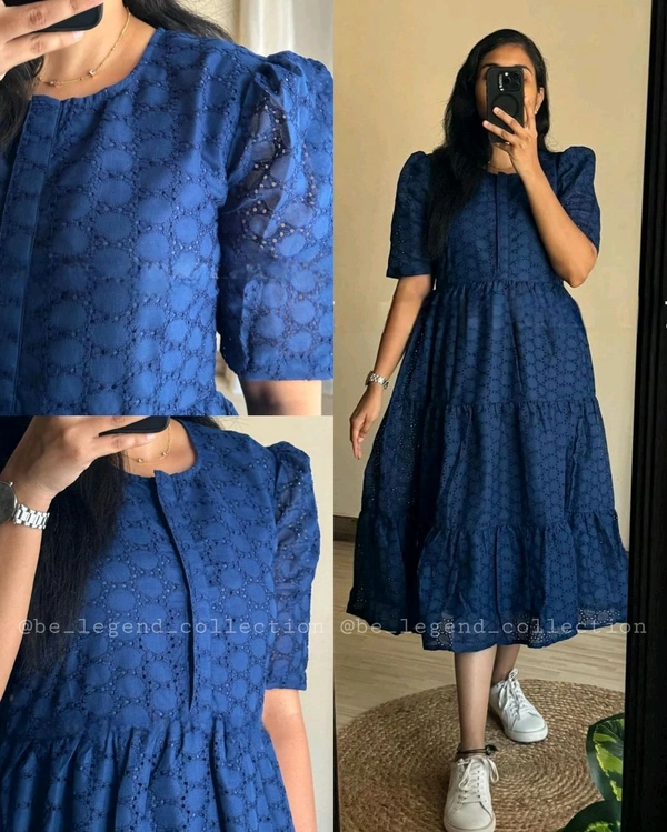 PREMIUM HEAVY cotton Gown - Blue, M