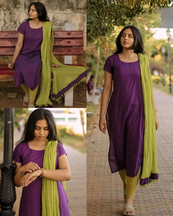 Summer season Special celebrity style for perfect Daily Routine Office work to Feel light weight (Kurti+dupatta) - XL