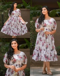 Stylish Floral Outfit Summer Dress - Black, S