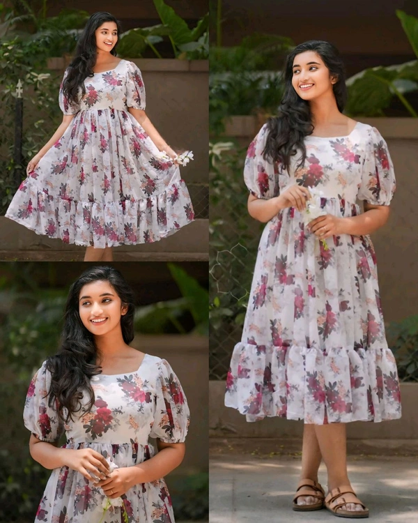 Stylish Floral Outfit Summer Dress - Black, S