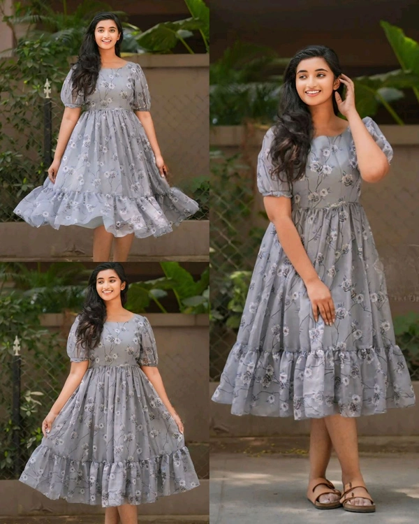 Stylish Floral Outfit Summer Dress - Black, S