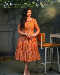 Stylish Floral Outfit Summer Dress - Maroon, S