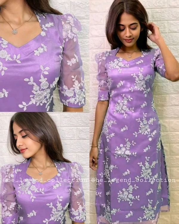 Stylish Kurtis WITH COLOURS - Purple, S